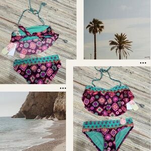 New GB Girl’s 2 piece set Swimsuit exclusive of decoration colorful.